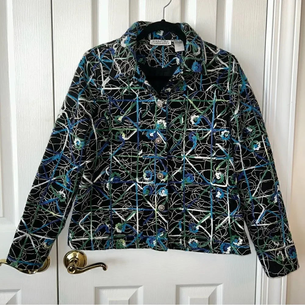 New direction Embroidered Button Front Jacket - Picture 1 of 8